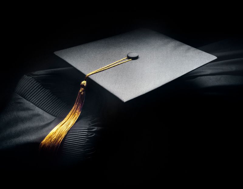 Graduation cap and gown