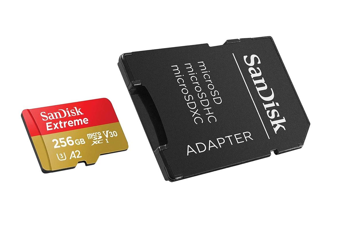 SanDisk 256GB Extreme microSDXC UHS-I Memory Card with Adapter