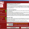 Computer screen showing ransomware demand