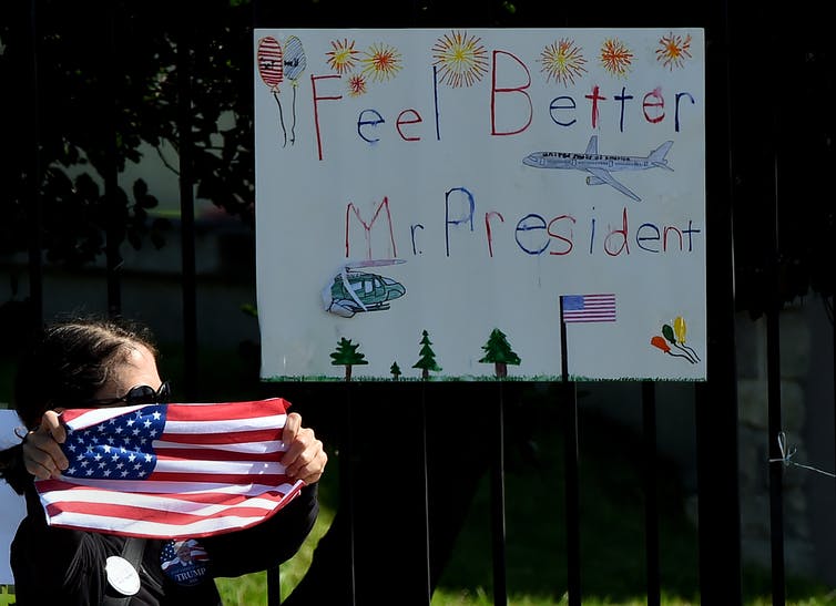 handwritten 'Feel Better Mr. President' sign