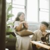 couple calmly enjoying tea together