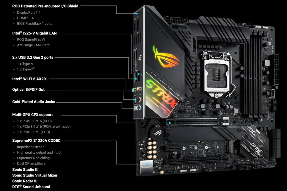 Asus ROG STRIX Z490-G GAMING LGA 1200 Intel Z490 Intel Motherboard