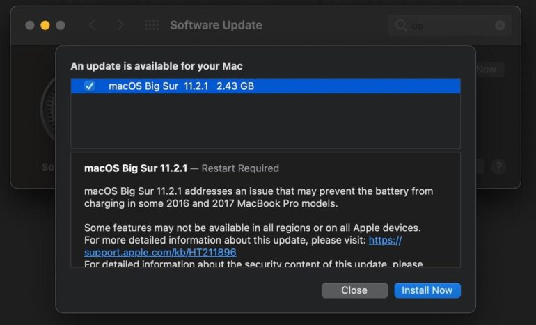 macOS Big Sur update 11.2.1