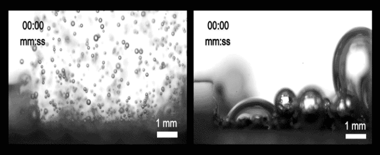 Controlling bubble formation on electrodes