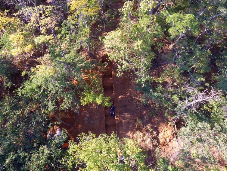 aerial view of an excavation site in Malawi