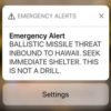 cell phone screenshot of an emergency alert