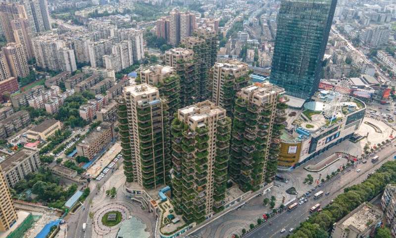 Chengdu's Qiyi City Forest Garden, which opened in southwestern China in 2018, offers a greener version of life in a megacity