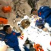 Tang Hongbo and Liu Boming (R) performed the first spacewalk on China's new space station Tiangong