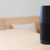 alexa sitting on a wooden standing desk