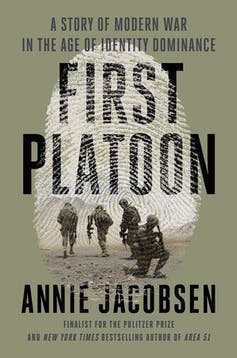 Book cover showing a fingerprint superimposed over the title and an image of four soldiers