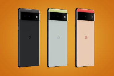 Three Google Pixel 6 side-by-side, rear view