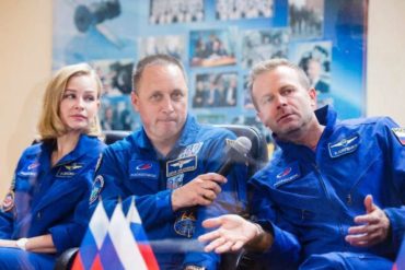 Actress Yulia Peresild, and film director Klim Shipenko, travelled to the ISS with veteran cosmonaut Anton Shkaplerov to film sc