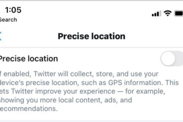 Screenshot of a settings page within the Twitter smart phone app