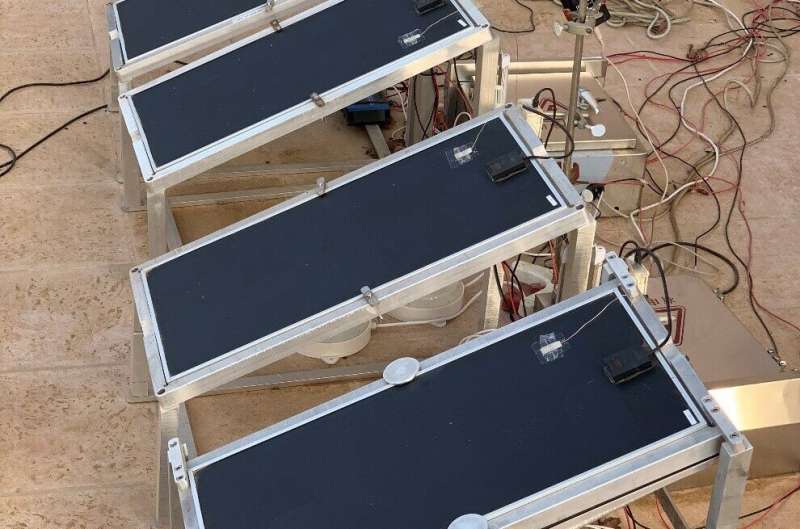 These solar panels pull in water vapor to grow crops in the desert