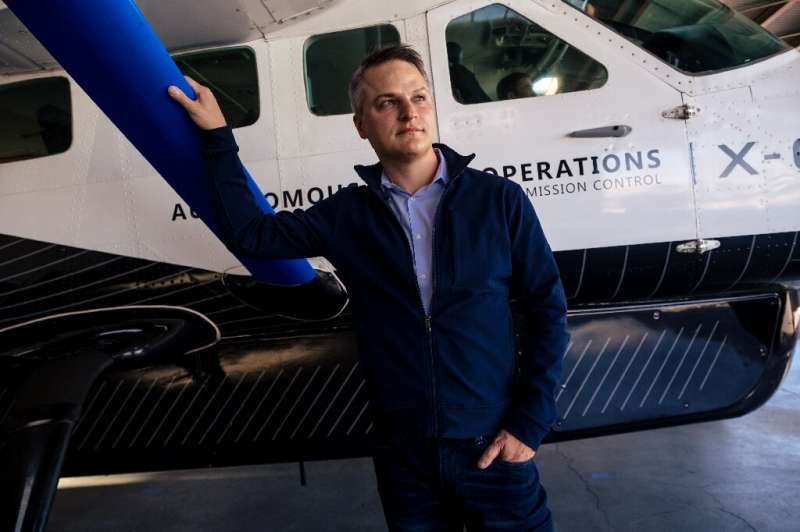 Marc Piette, CEO of Xwing, is seen here with a Cessna Grand Caravan 208B that's been retrofitted with Xwing's autonomous flight 