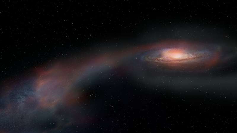 ALMA Witnesses Deadly Star-Slinging Tug-of-War Between Merging Galaxies