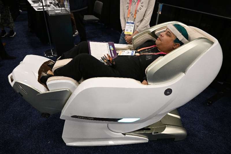 A Bodyfriend massage chair billed as a medical device kneads muscles, applies heat and even pulses electromagnetic waves that ar