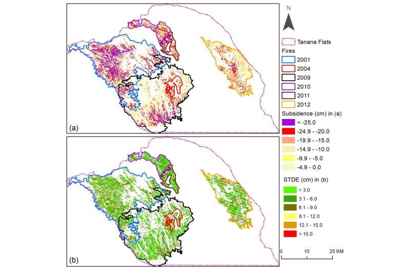 New technique maps large-scale impacts of fire-induced permafrost thaw in Alaska