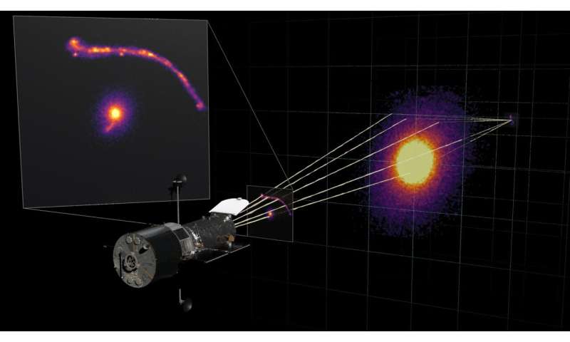 Light-bending gravity reveals one of the biggest black holes ever found