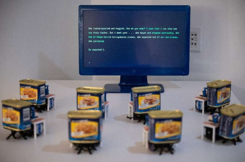 In this exhibit, AI disburses pithy observations to the visitors that cross into its line of vision
