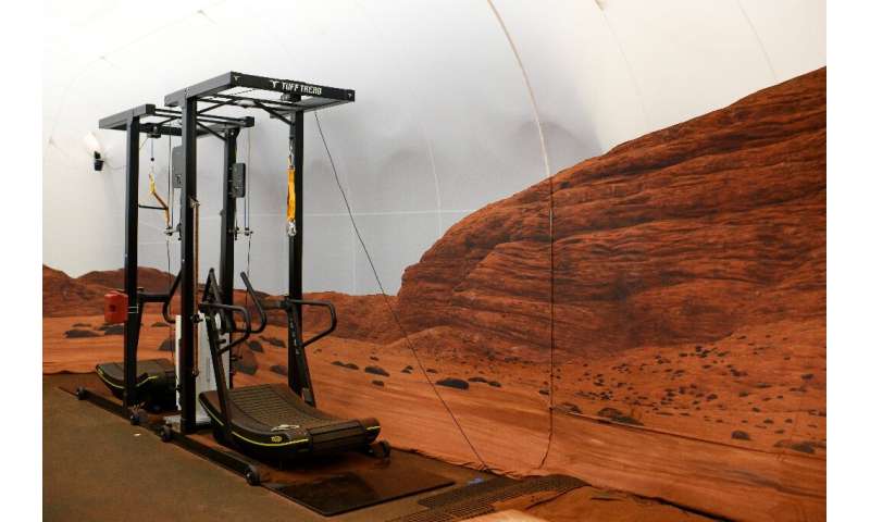 A treadmill and straps help replicate Mars' lesser gravity