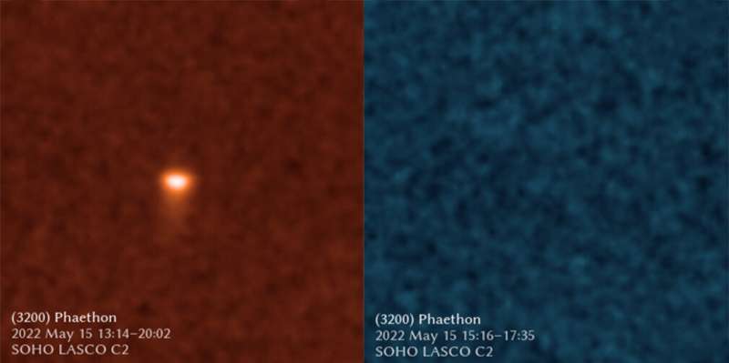 Asteroid's comet-like tail Is not made of dust, solar observatories reveal