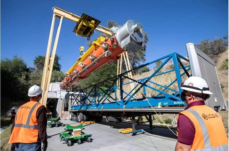 Electrons now moving through the superconducting accelerator that will power SLAC's X-ray laser