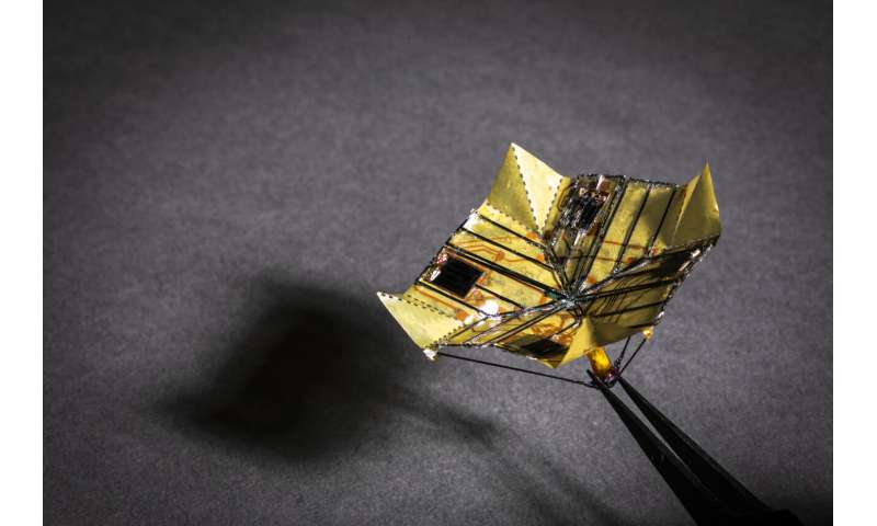 Battery-free robots use origami to change shape in mid-air