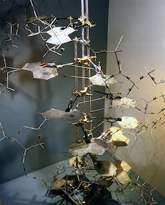 metal model of structure of DNA molecule double helix