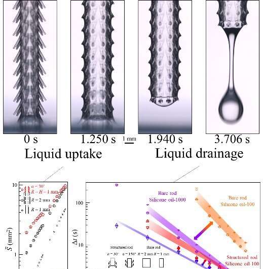 Researchers find that millimeter structures improve liquid entrainment