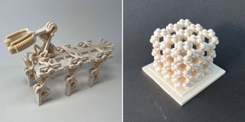 Printed robots with bones, ligaments, and tendons