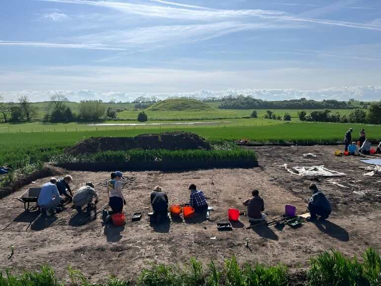 Archaeologists excavate medieval timber hall at historic Skipsea site