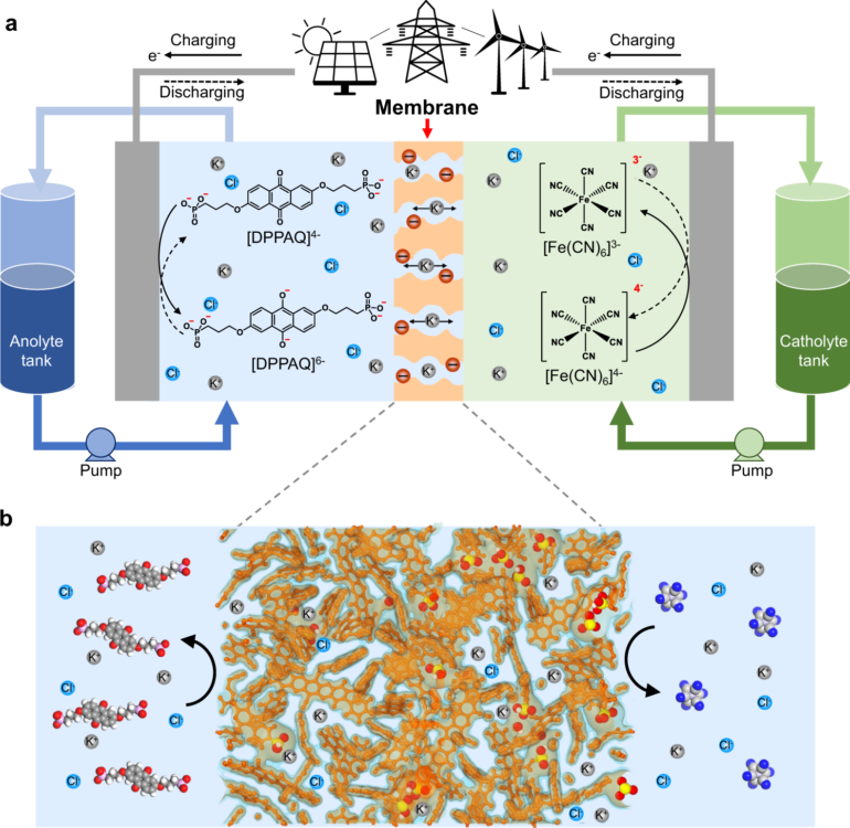 Development of efficient aqueous organic redox flow batteries ...