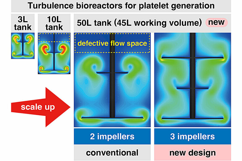 Refining turbulent flow to scale up iPS cell-based platelet ...
