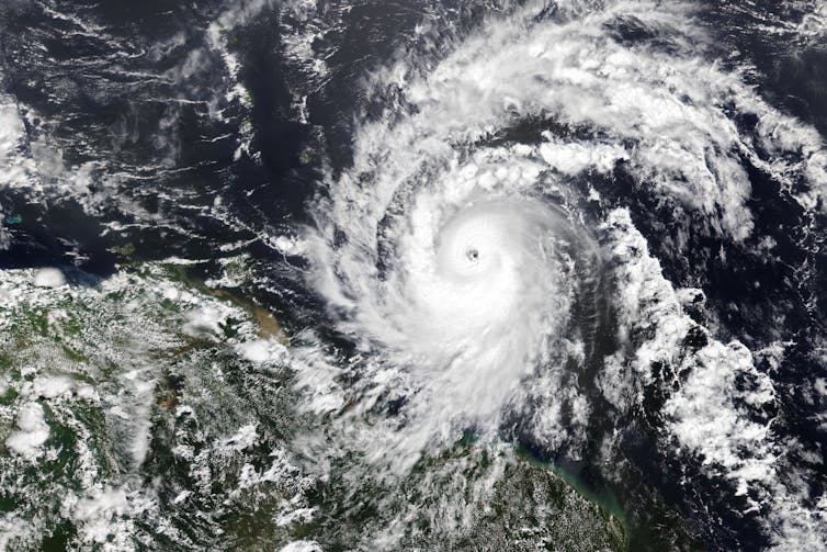 A hurricane seen from space