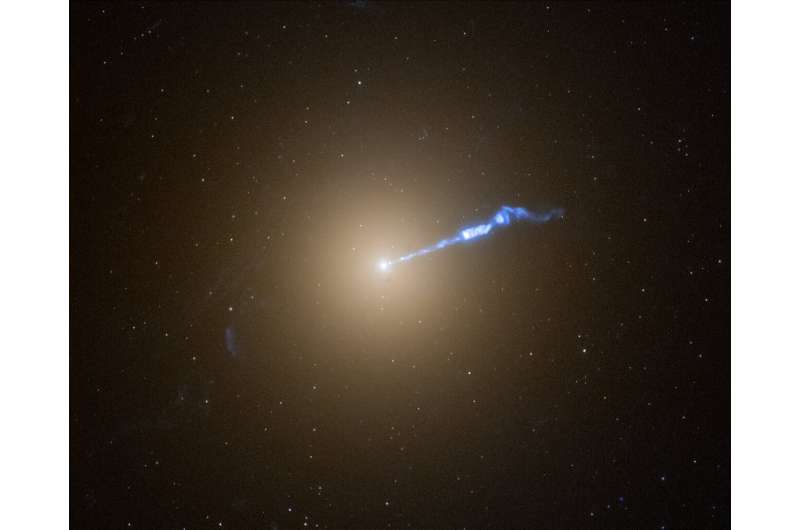 Hubble finds that a black hole beam promotes stellar eruptions