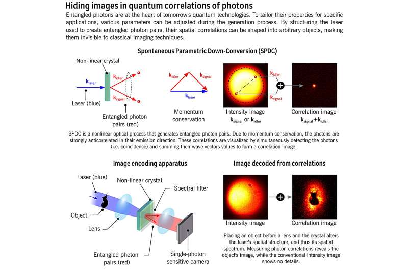 Physicists use quantum correlations of photons pairs to hide images from standard cameras