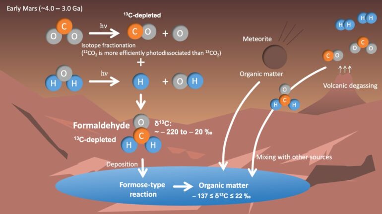 Detailed model suggests organic matter on Mars was formed from ...