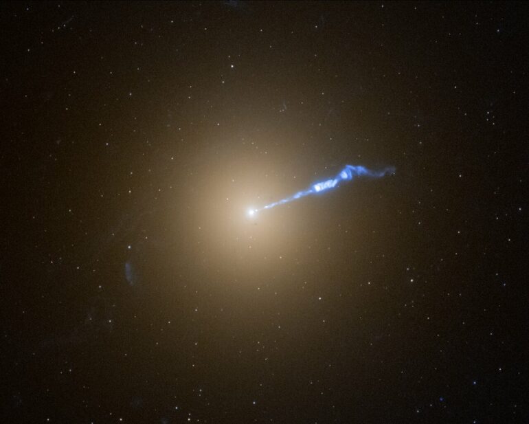 Hubble finds that a black hole beam promotes stellar eruptions ...