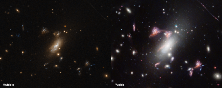 NASA's Webb Reveals Distorted Galaxy Forming Cosmic Question Mark ...