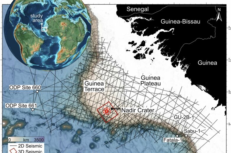 Five-mile asteroid impact crater below Atlantic captured in ...