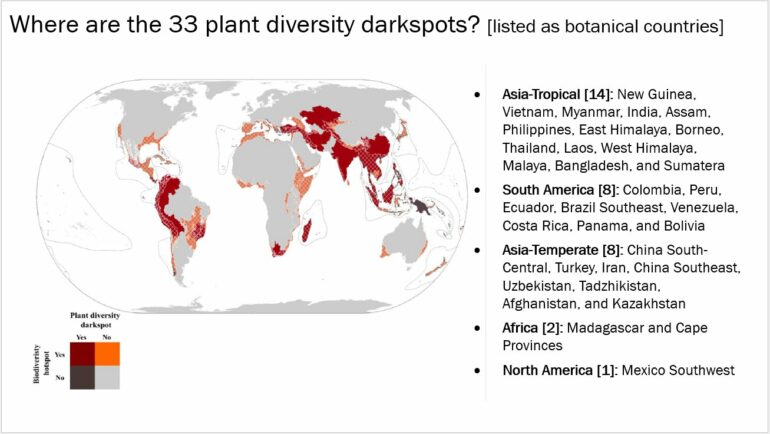 Research highlights global plant diversity 'darkspots' where ...