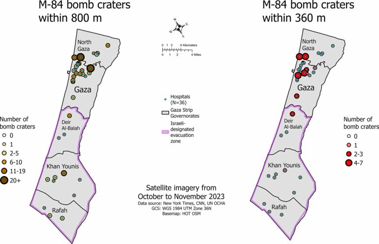 Satellite data show massive bombs dropped in dangerous proximity ...