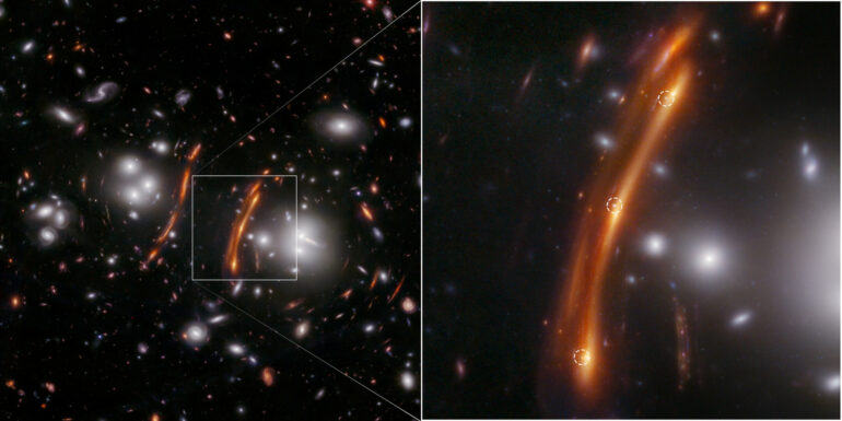 ESA - Webb researchers discover lensed supernova, confirm Hubble ...