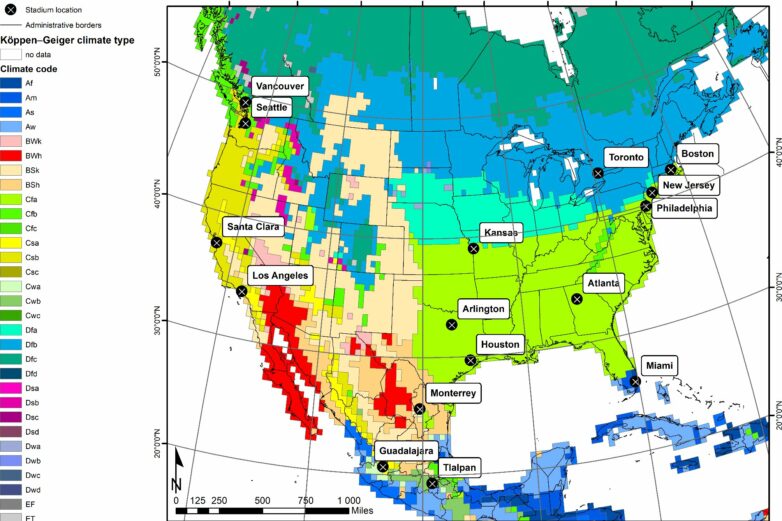 2026 World Cup sites pose heat stress risk for soccer players ...