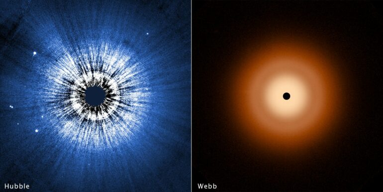 Hubble and Webb probe surprisingly smooth disk around Vega