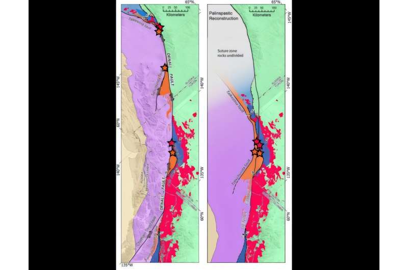 Denali Fault found to have torn apart ancient joining of two landmasses