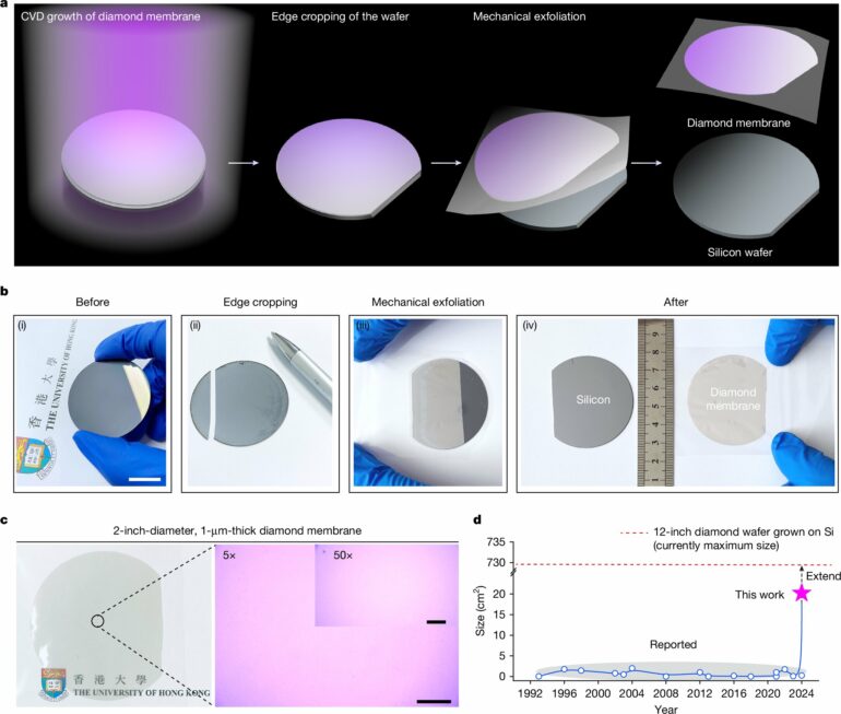 New method enables mass production of flexible diamond membranes