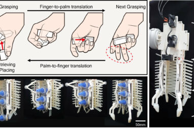 Robotic gripper mimics human hand to move multiple objects together