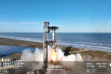 SpaceX catches Starship booster again, but upper stage explodes